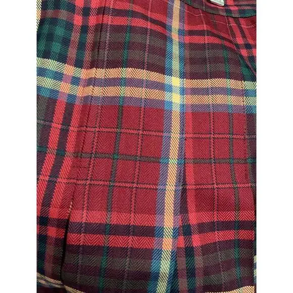 Skyr Wool Blend Red Plaid Pleated Skirt School girl Academia Preppy Size 4 - Picture 6 of 8